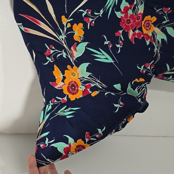 {KORI America} Floral V-Neck Top - Multicolor With Tassles - Picture 5 of 12